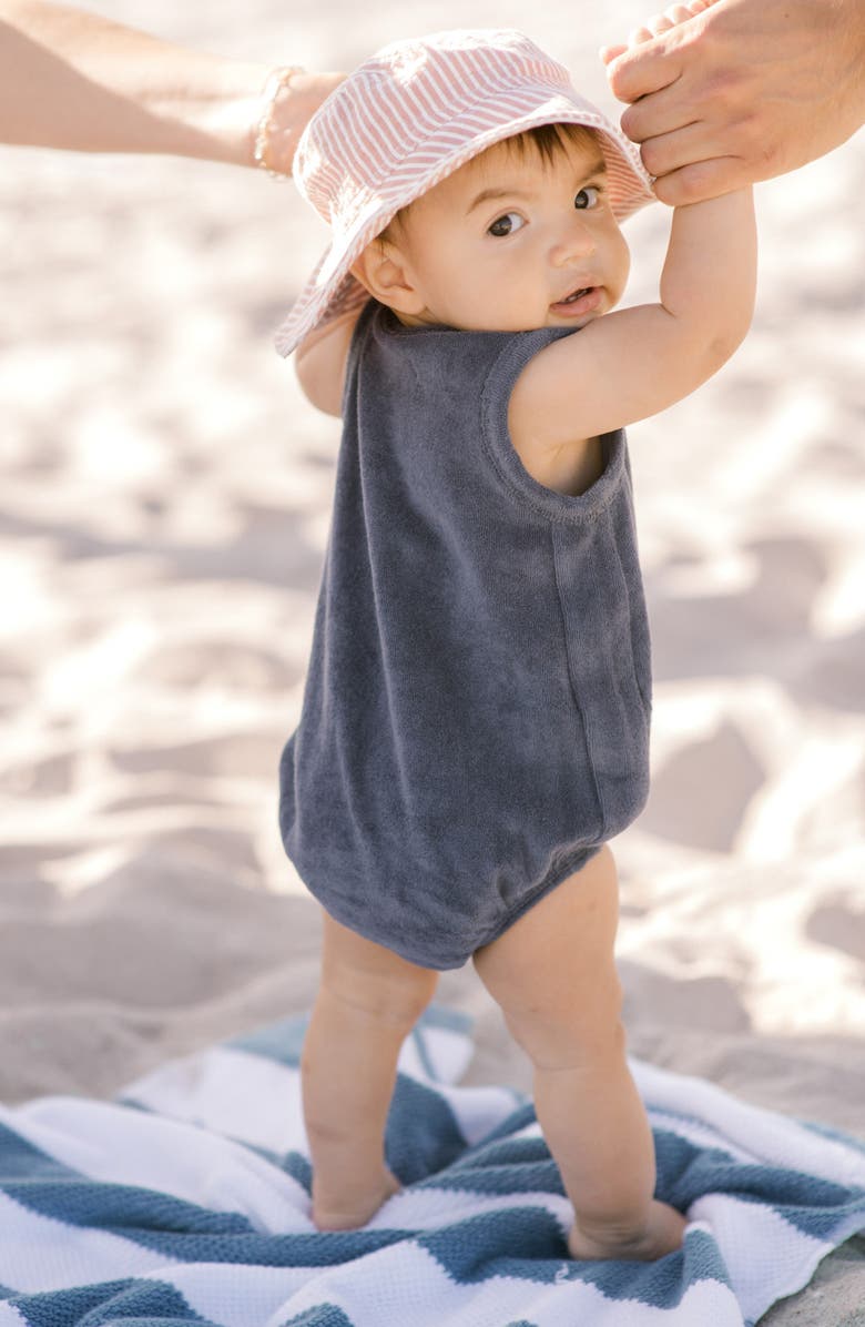 Pehr Classic Terry Bubble Romper, Alternate, color, Ocean