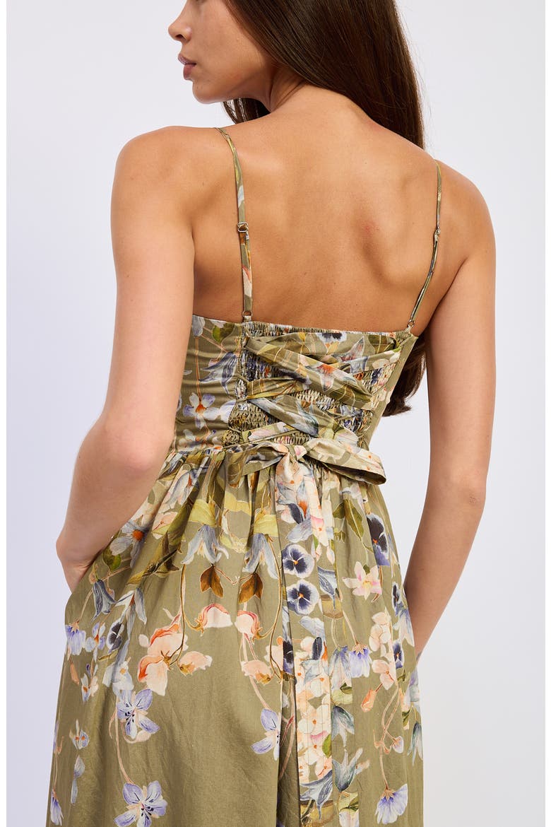 Yvette Floral Maxi Dress, Alternate, color, OLIVE BLUE FLORAL