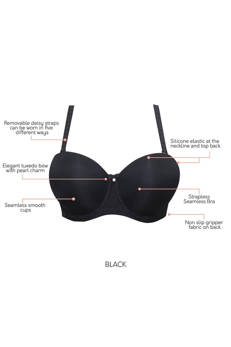 Elise Strapless Bra, Alternate, color, Black
