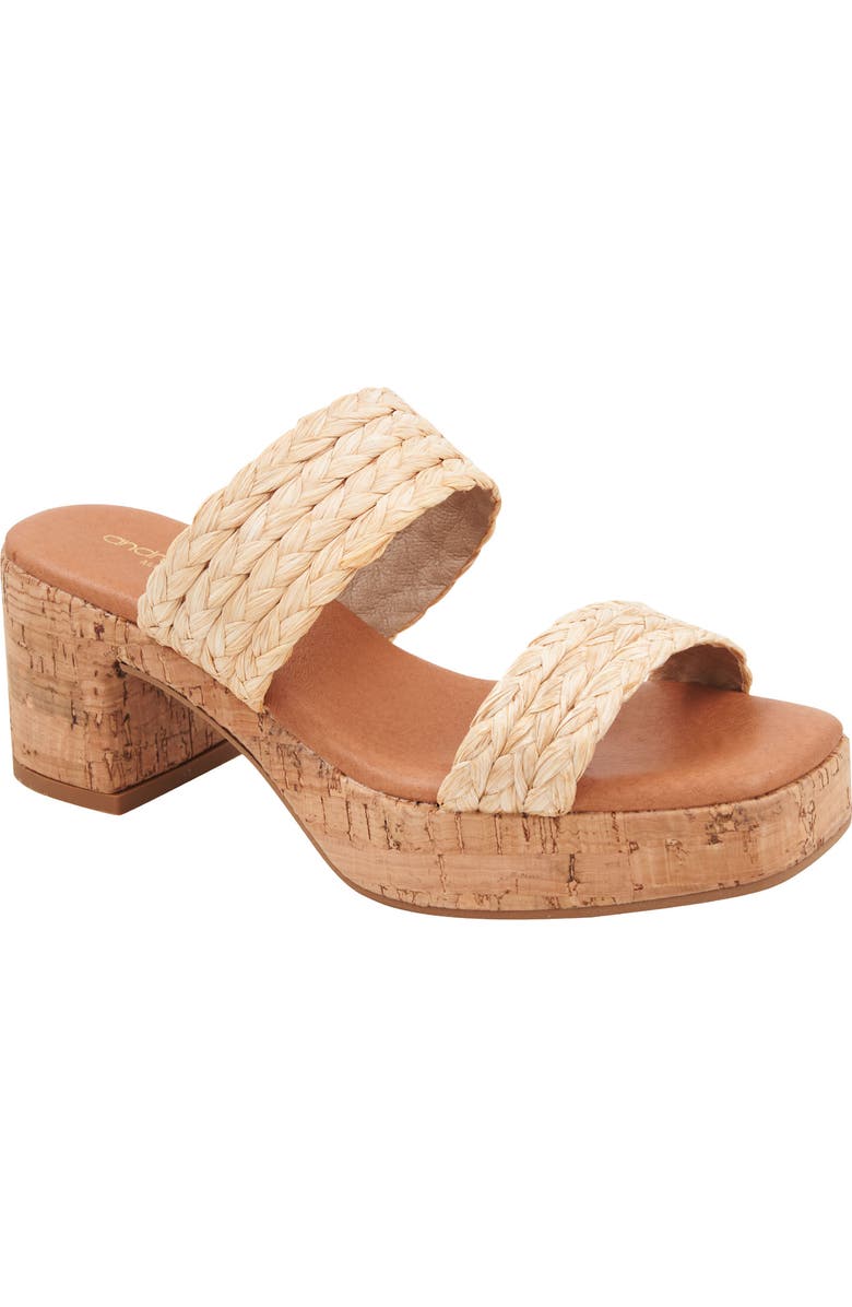 André Assous Cairo Platform Sandal, Main, color, Beige