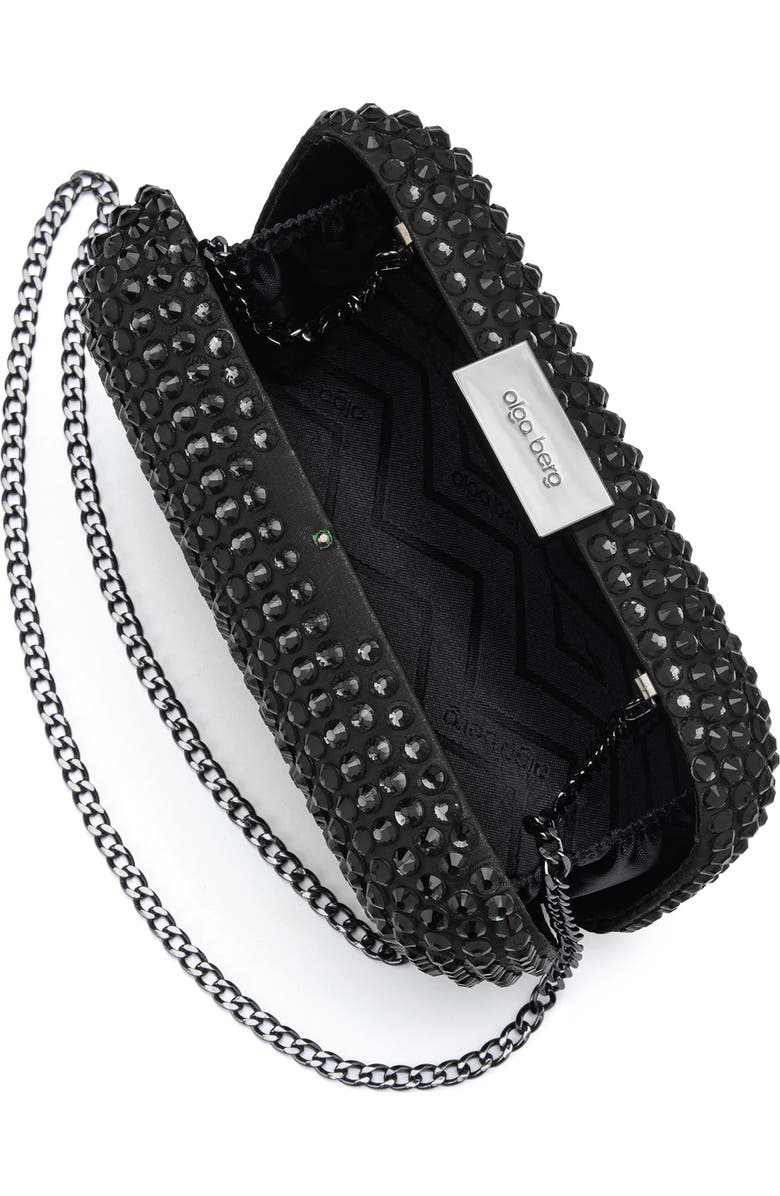 Olga Berg Caydence Hot Fix Crystal Clutch, Alternate, color, Black