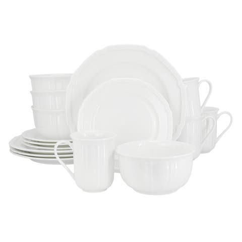 Bavaria 16 piece Scallop Rim Bone China Dinnerware Set