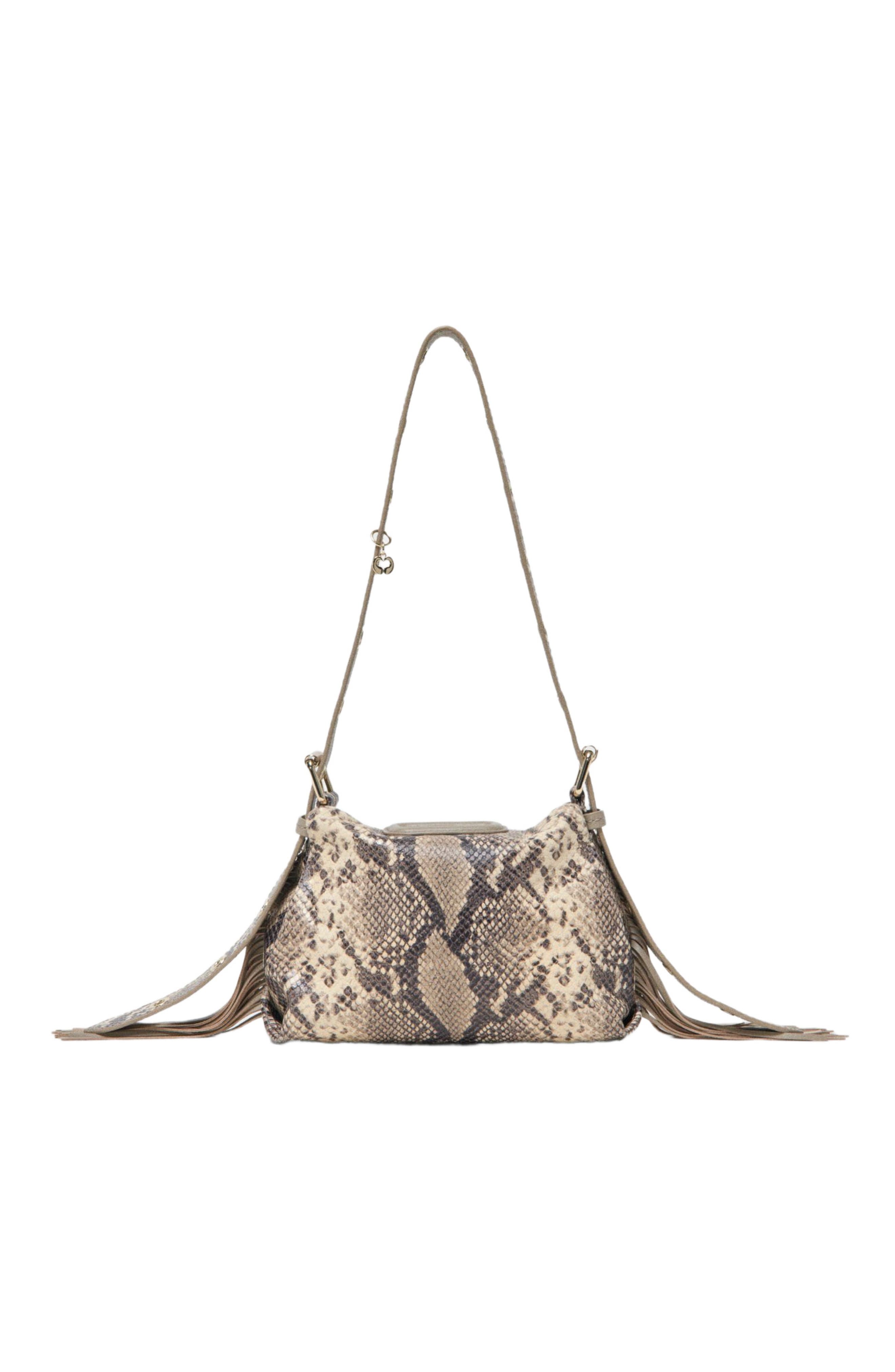 maje Python-embossed Miss M mini bag, Alternate, color, Natural Snake Print