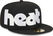 New Era Men's New Era Black Miami Heat Checkerboard UV 59FIFTY Fitted Hat