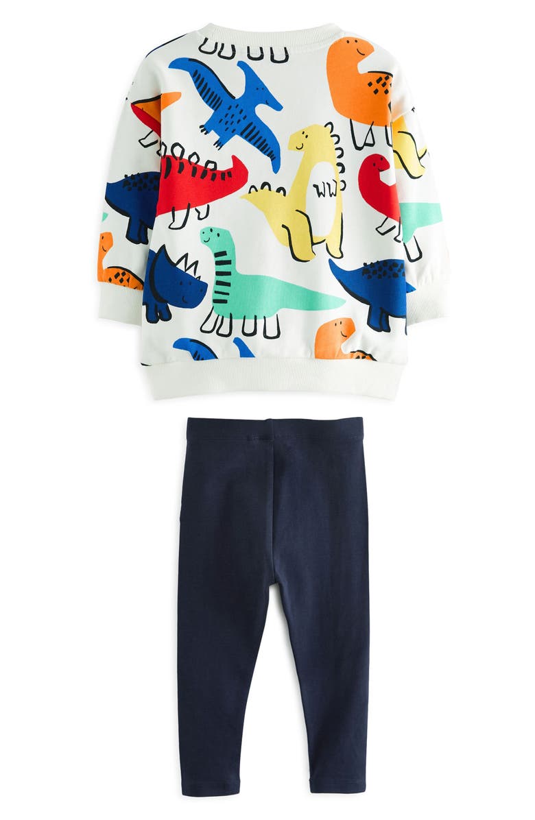 NEXT Kids' Dinosaur Print Cotton Sweatshirt & Leggings Set, Alternate, color,