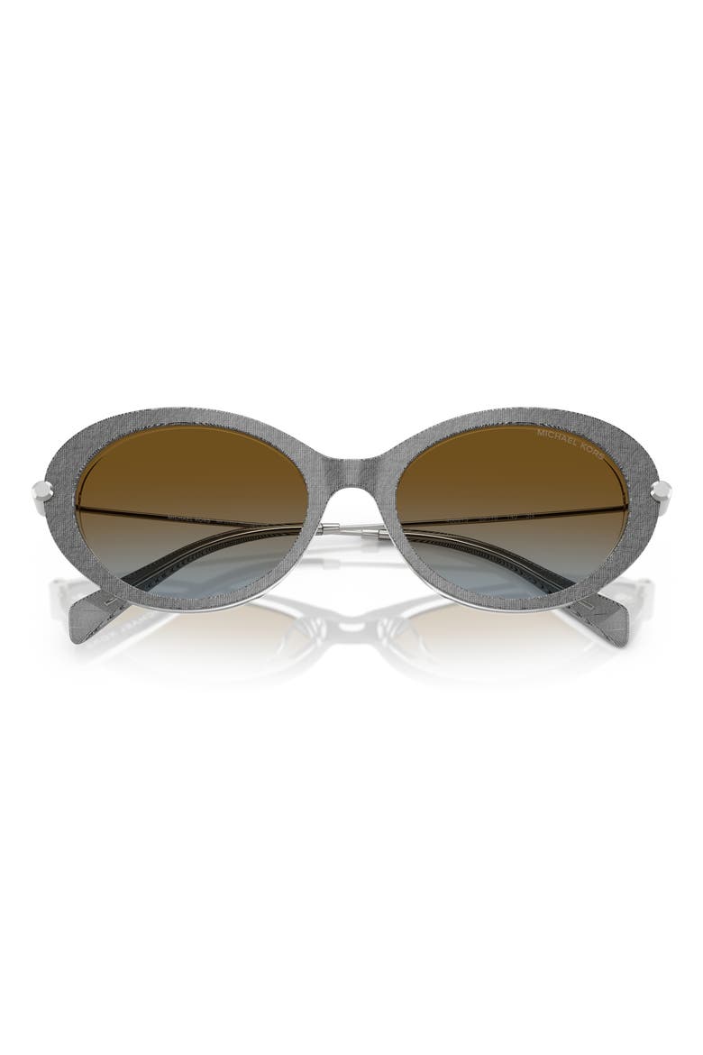 53mm Gradient Oval Sunglasses, Alternate, color, GREY DENIM / BROWN BLUE