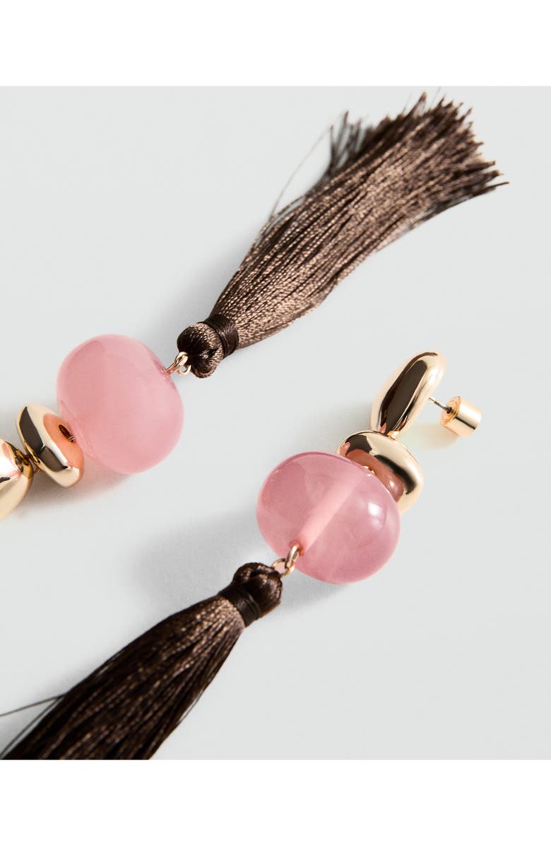 MANGO Tassel Pendant Earrings, Alternate, color, Brown