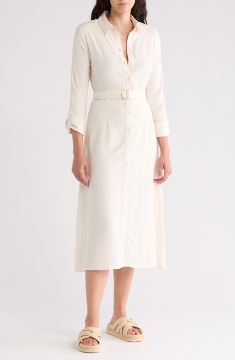 Belted Long Sleeve Shirtdress