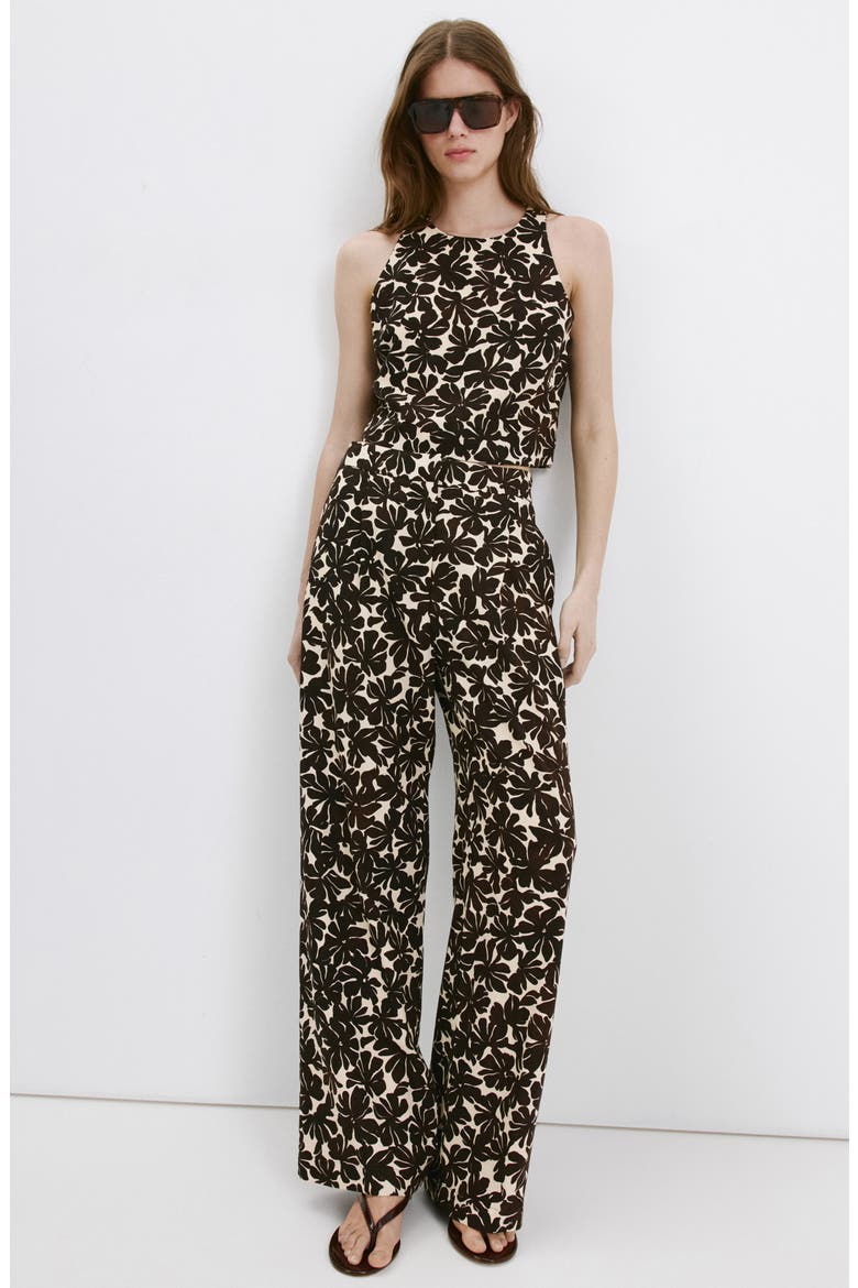 Floral Straight Leg Pants, Alternate, color, ECRU