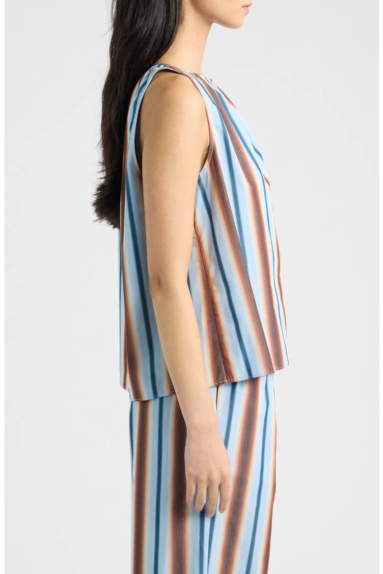 Dev Striped Cotton Sleeveless Top, Alternate, color, OMBRE STRIPE