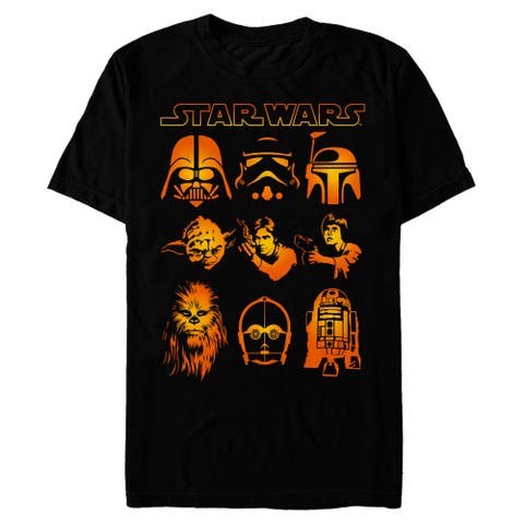 Mens Star Wars Empire Strikes Back Light Halloween Heads T Shirt