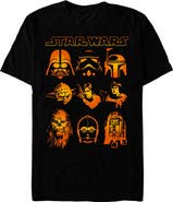 Star Wars: Empire Strikes Back Mens Star Wars Empire Strikes Back Light Halloween Heads T Shirt