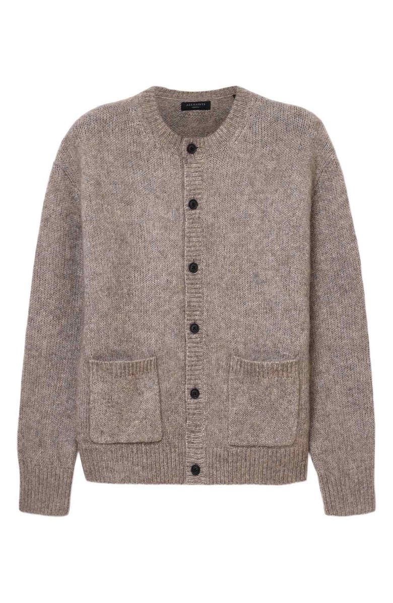 AllSaints Coby Wool & Mohair Blend Cardigan, Alternate, color, Oak Brown