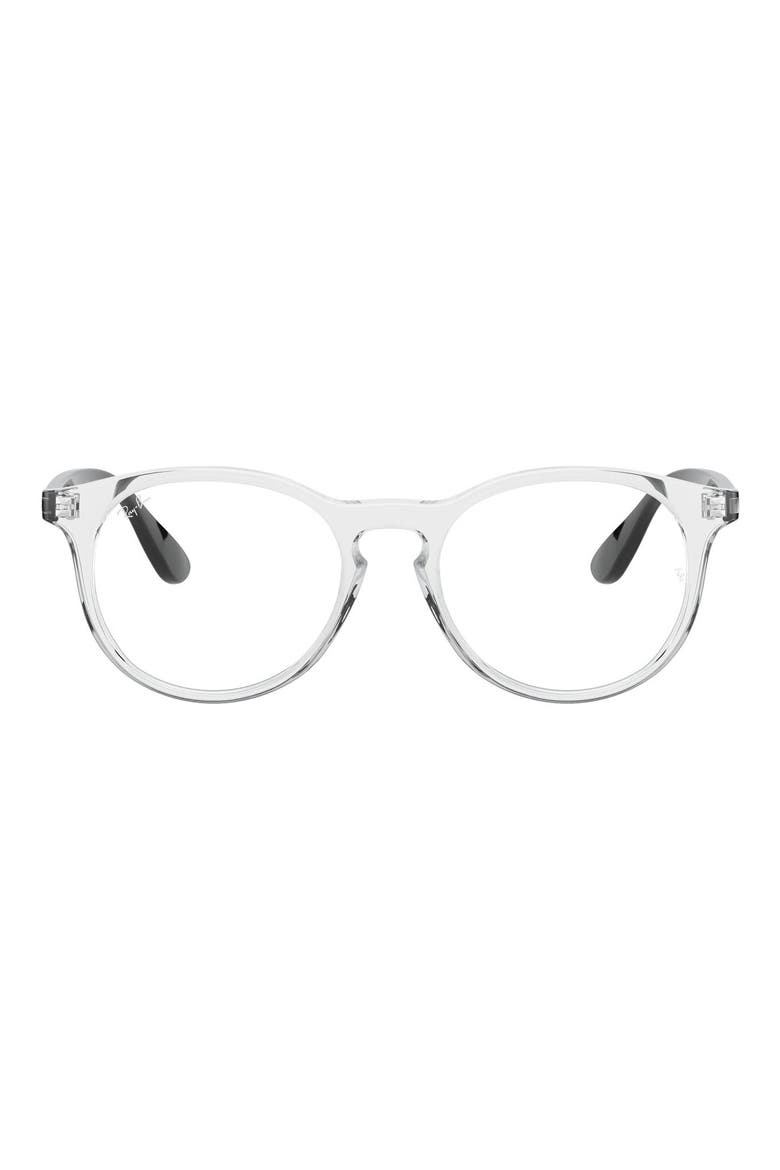 Kids' 48mm Round Optical Glasses, Main, color, SHINY CRYSTAL