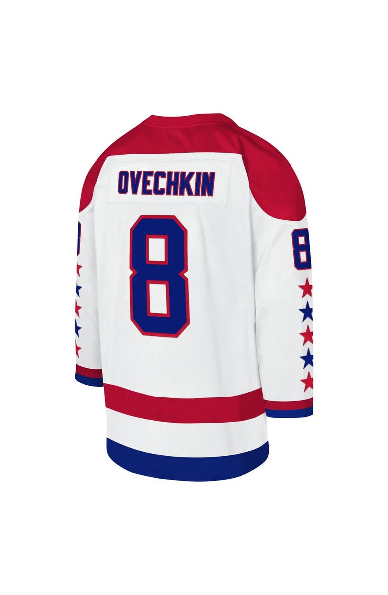 Mitchell & Ness Youth Mitchell & Ness Alexander Ovechkin White Washington Capitals 2012-13 Blue Line Captain Patch Player Jersey, Alternate, color, 