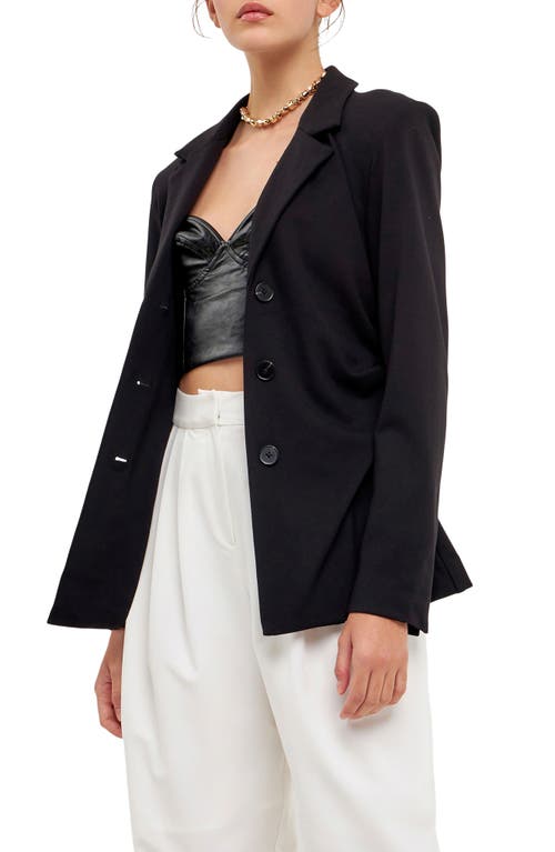Grey Lab Ruched Blazer In Black