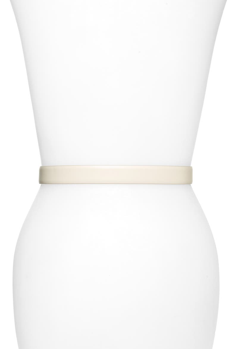 Salvatore Ferragamo Double Gancio Leather Belt, Alternate, color, BONE