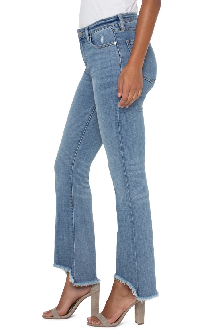 Hannah Curved Frayed Flare Jeans, Alternate, color, ORACLE