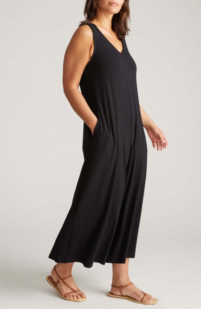 Universal Standard Sunny Divine Sleeveless Wide Leg Jumpsuit, Alternate, color, Black