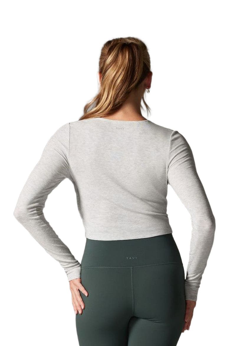 Criss Cross Long Sleeve Top, Alternate, color, ASH