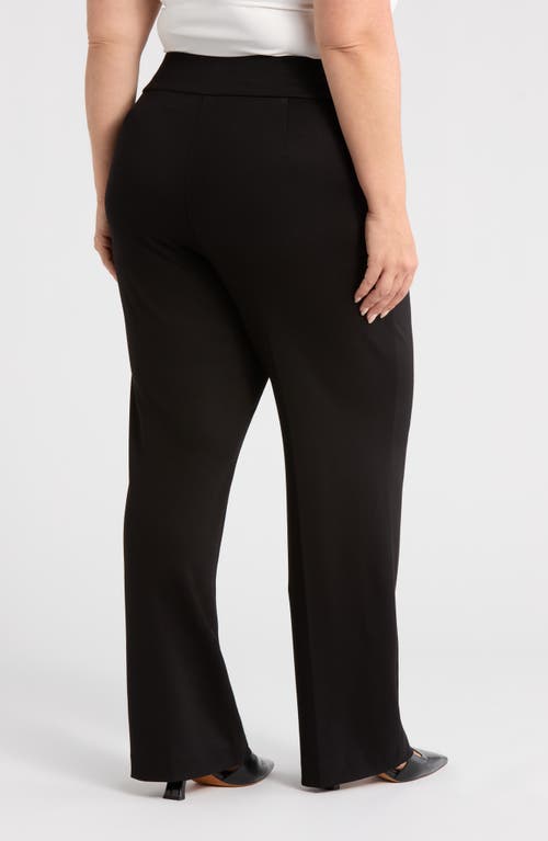 Jones New York Pintuck Pull-on Straight Leg Pants In Black