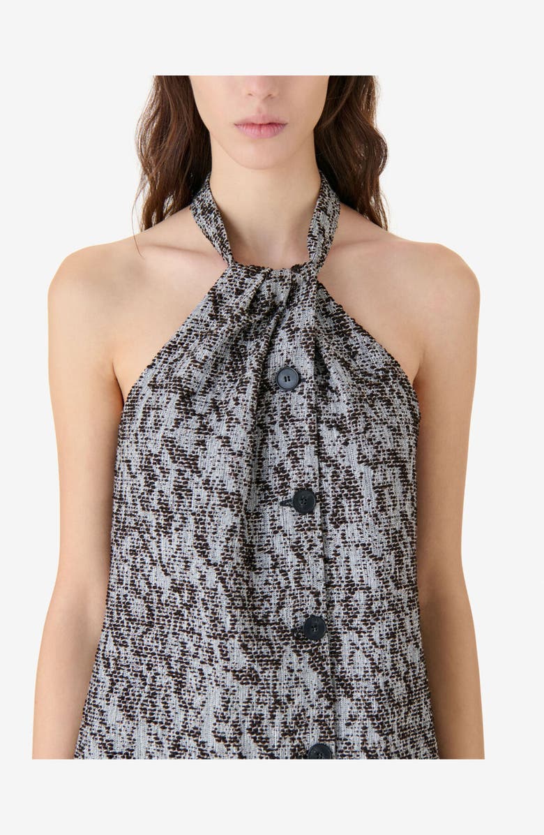 IRO Elara Tweed Mini Halter Dresss, Alternate, color, Mixed Brown