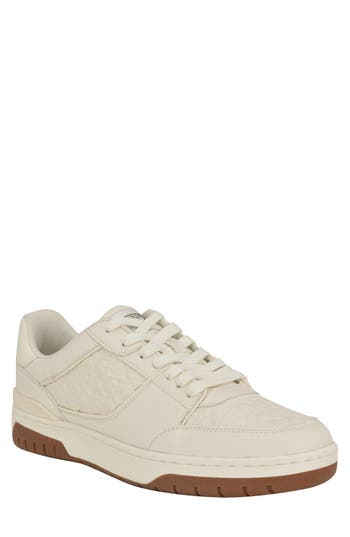Guess Men's Nivi Lace Up Low Top Fashion Sneakers In Light Natural