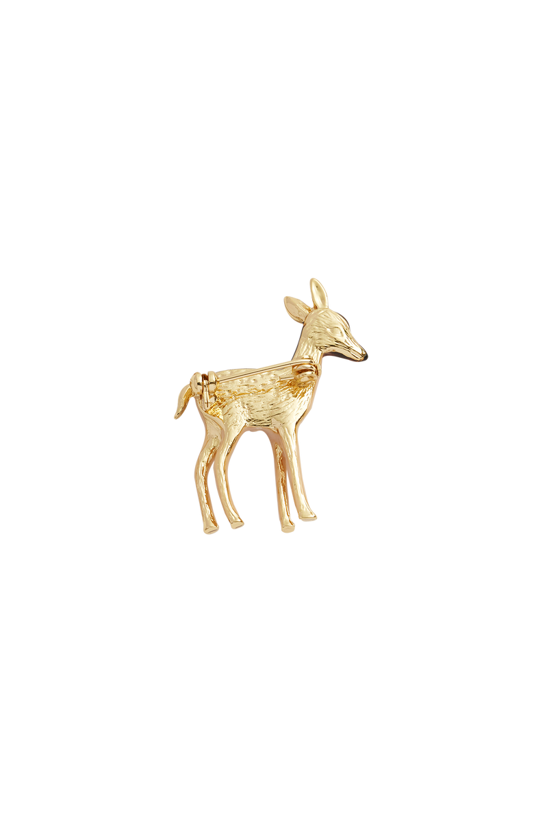 Fable England Enamel Fawn Brooch, Alternate, color, Multi & Gold