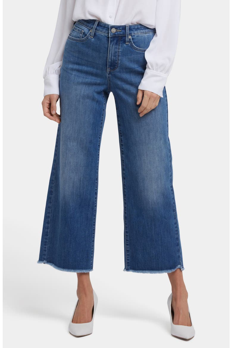 Coco Cool Embrace® Frayed Crop Wide Leg Jeans, Main, color, ROMANTIC INDIGO