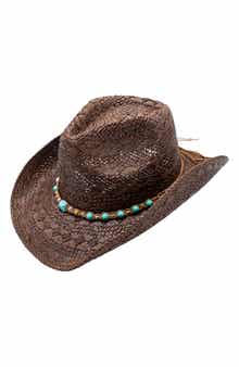 PETER GRIMM Tizoc Straw Cowboy Hat
