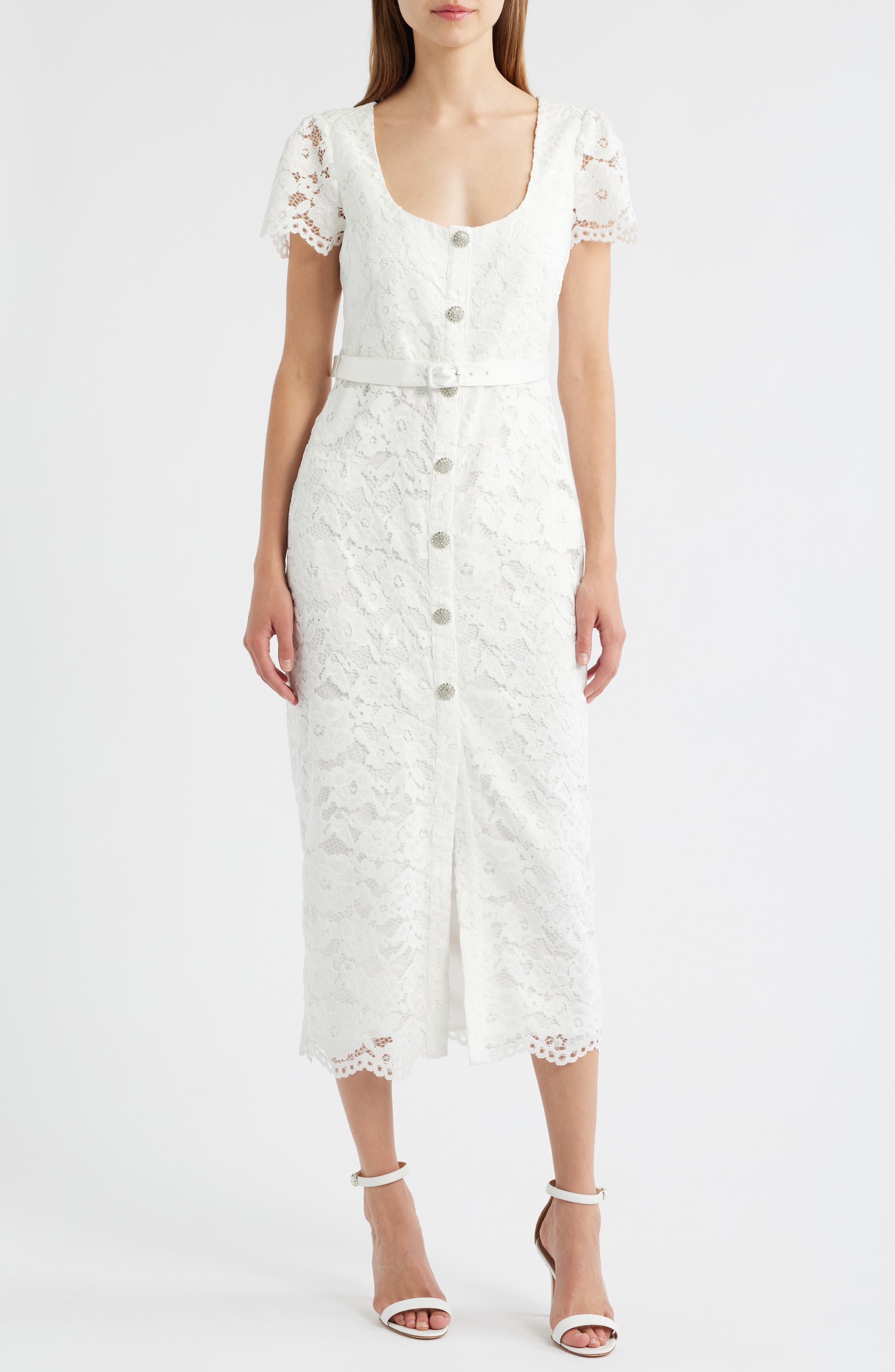 LIKELY Dilana Belted Lace Dress