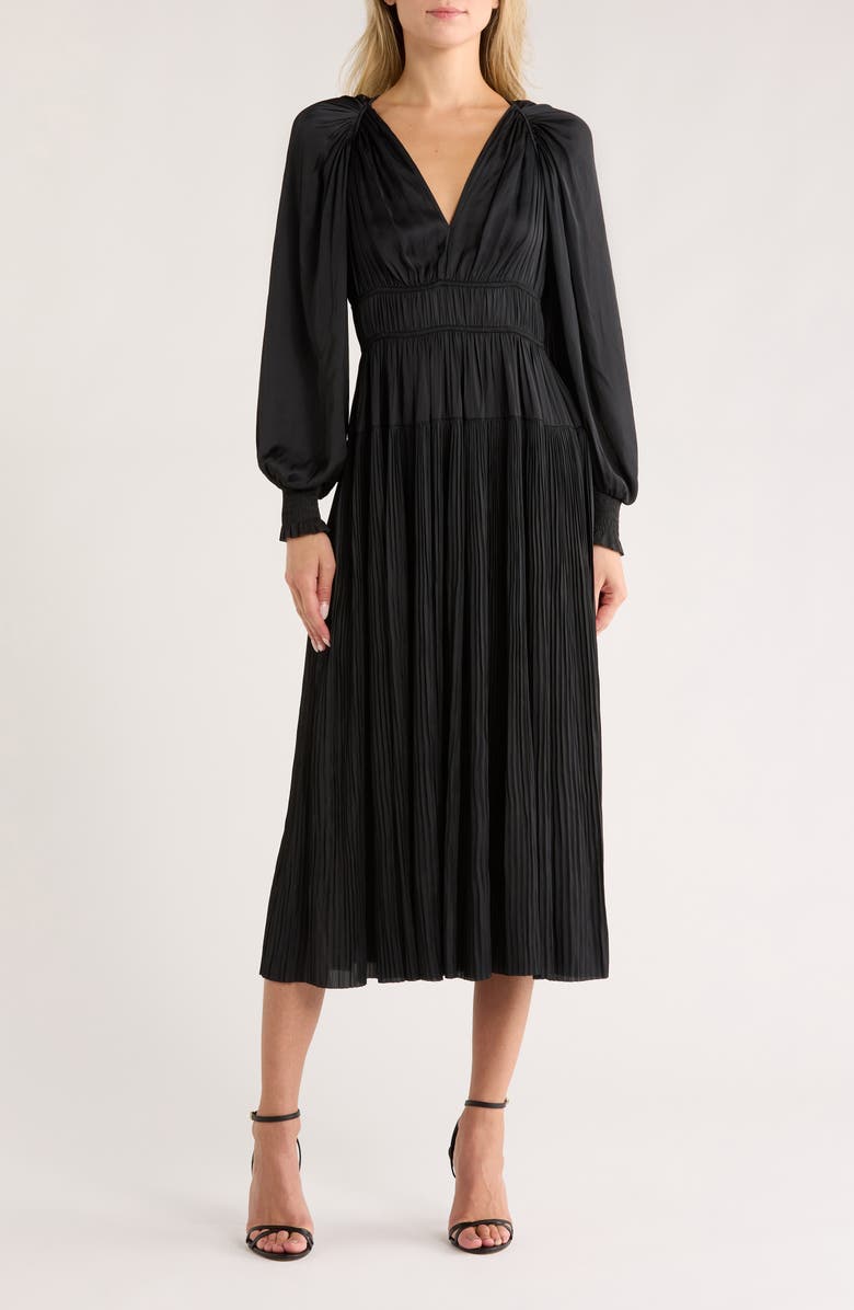 Ulla Johnson Laraline Long Sleeve Dress, Main, color, Noir