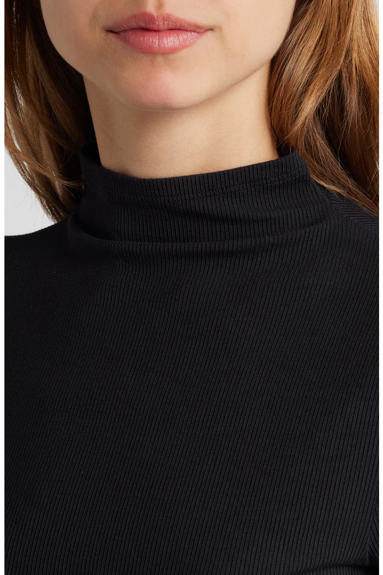 Blanche Mock Neck Rib Top, Alternate, color, BLACK