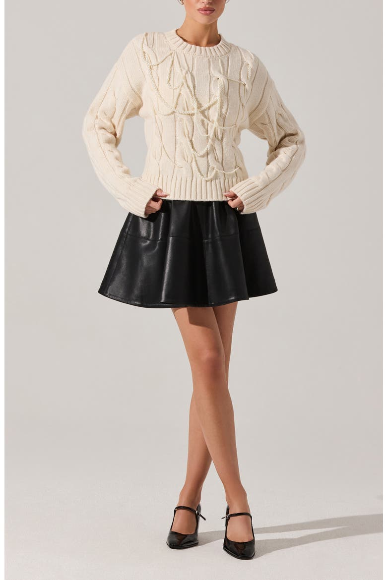 Pennina Cable Sweater, Alternate, color, CREAM
