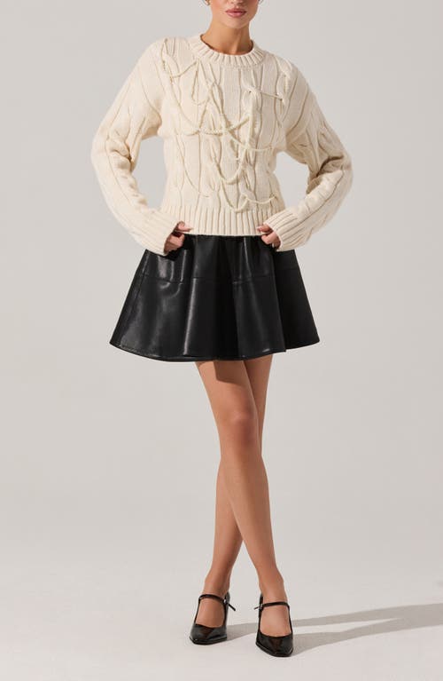 Astr The Label Pennina Cable Sweater In Neutral