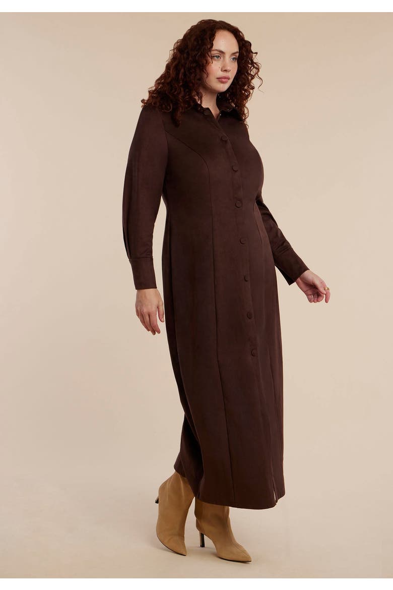 Suede Shirt Dress, Alternate, color, CHOCOLATE TORTE