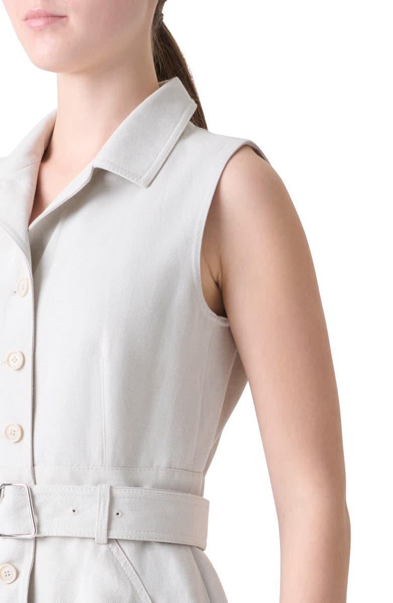 Akris Belted Cotton & Silk Blend Midi Shirtdress, Alternate, color, Sand