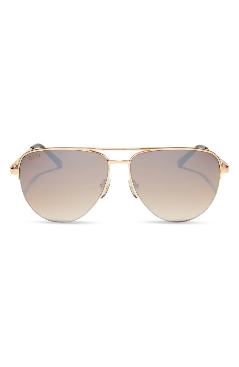 DIFF 59mm August Aviator Sunglasses, Main, color, Gold