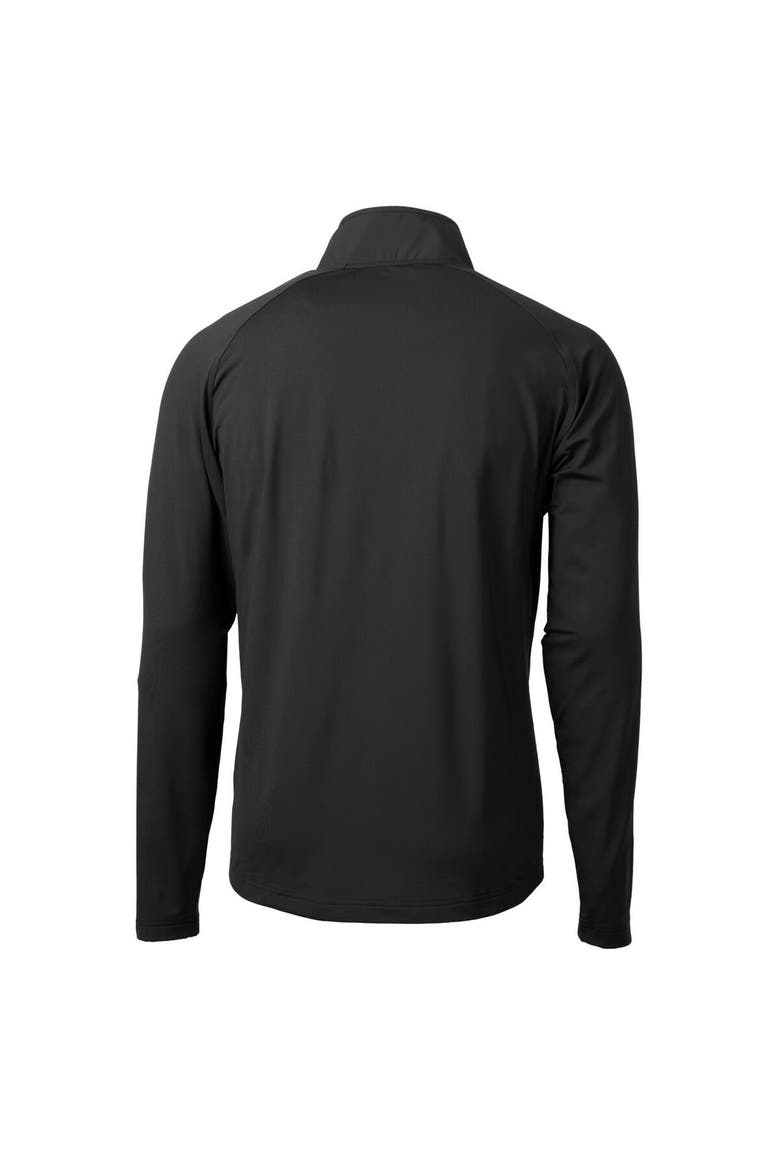 Men's Cutter & Buck Black Indianapolis Colts Adapt Eco Knit Hybrid Recycled Quarter-Zip Throwback Pullover Top, Alternate, color, Black