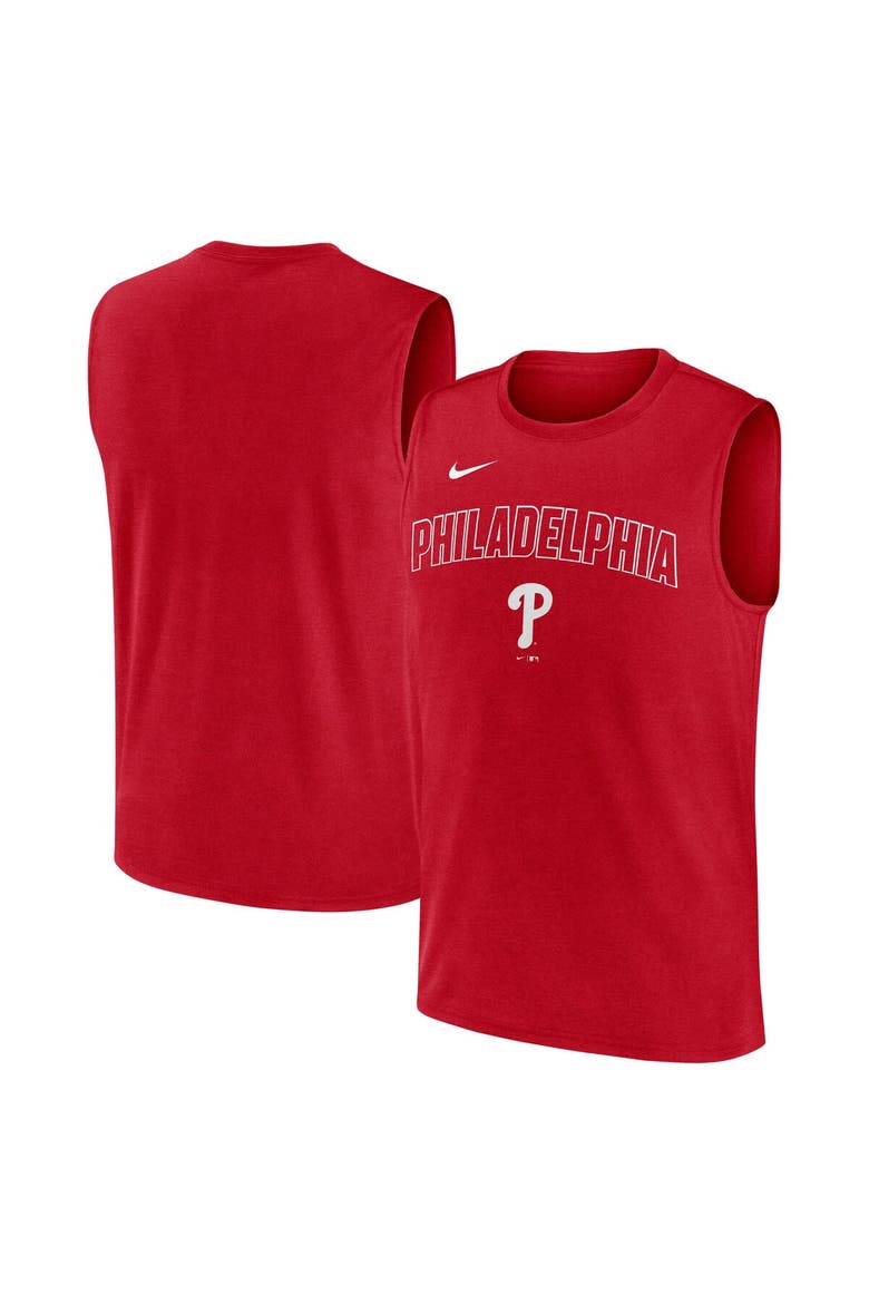 Men's Nike Red Philadelphia Phillies Knockout Performance Muscle Tank Top, Alternate, color, Red