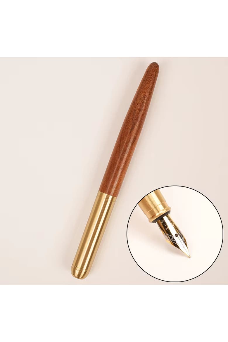 The Hemmingway | Handmade Wood and Brass Fountain Pen, Main, color, Cherry