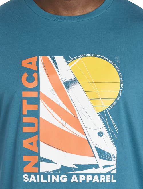 Nautica Big & Tall Sailboat Graphic Tee In Blue