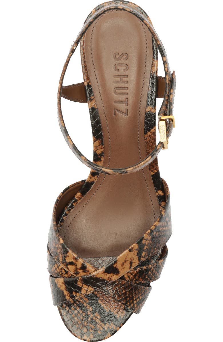 Schutz Keefa Kitten Heel Sandal, Alternate, color, Pecan Brown