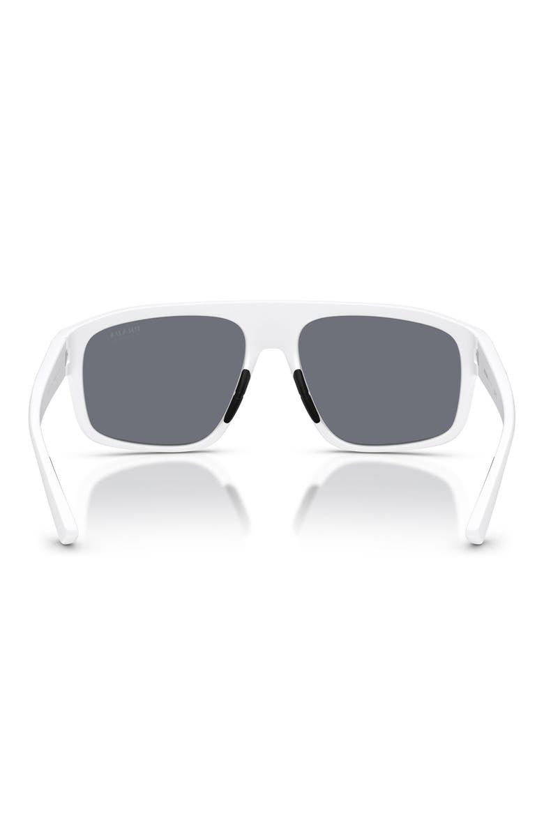 59mm Shield Sunglasses, Alternate, color, MATTE WHITE / BLUE SILVER