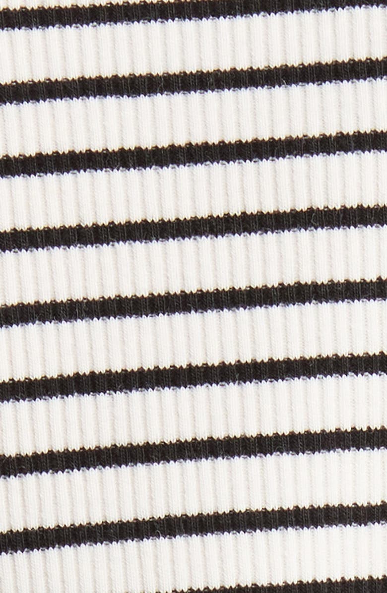 Vince Camuto Stripe Stretch Cotton Knit Top, Alternate, color, Rich Black