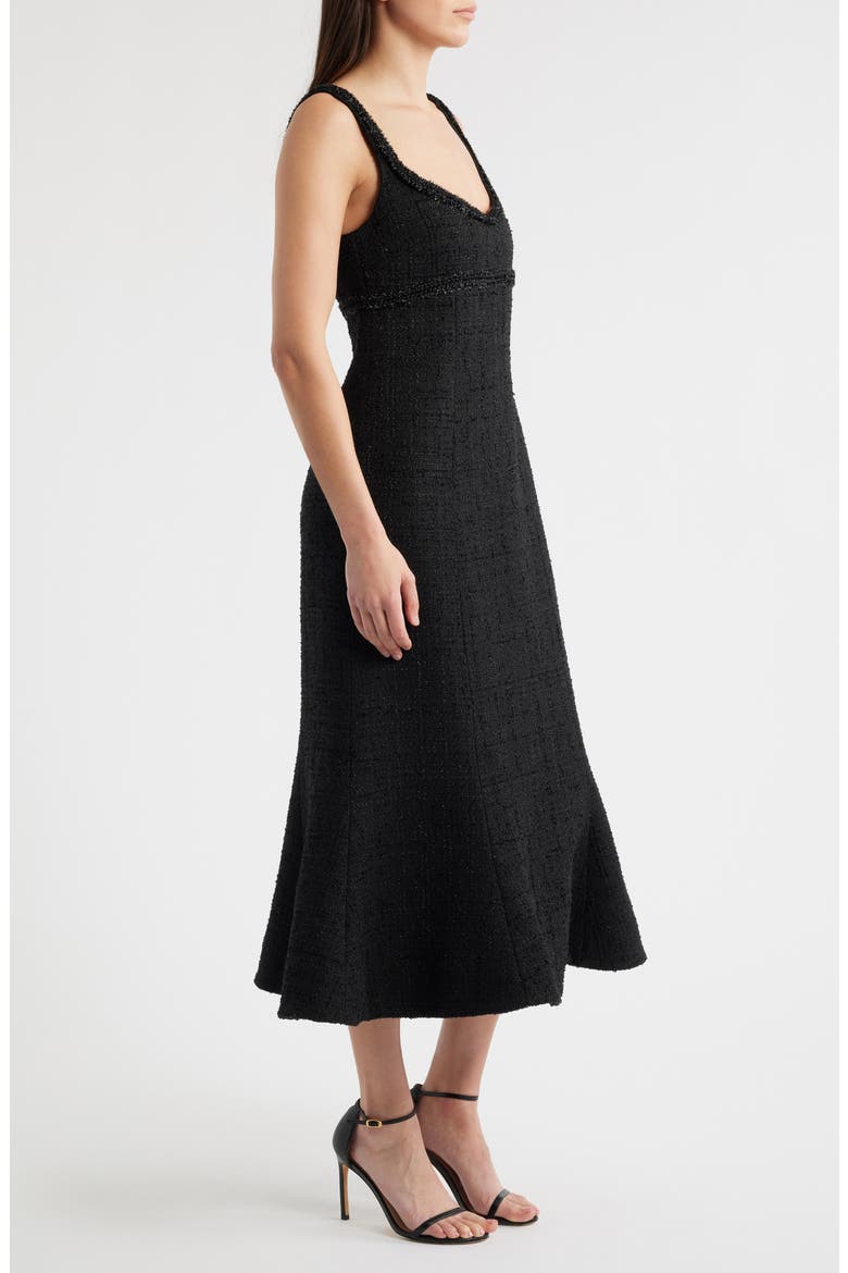 Shoshana Metallic Tweed Cocktail Dress, Alternate, color, BLACK