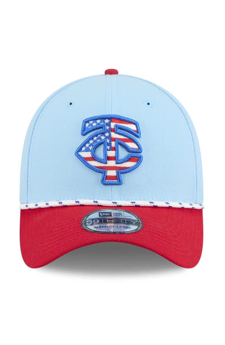 New Era Men's New Era Light Blue/Red Minnesota Twins 2025 Fourth of July 39THIRTY Flex Hat, Alternate, color, 
