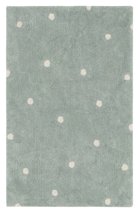 Mini Polka Dot Washable Cotton Blend Rug