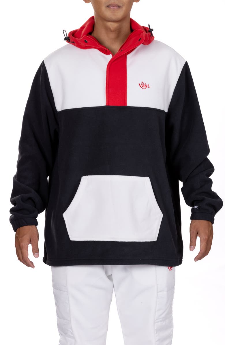 VAST Colorblock Fleece Half Zip Hoodie, Main, color, 