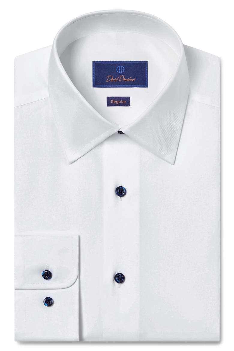 Regular Fit Solid White Dress Shirt, Main, color, WHITE